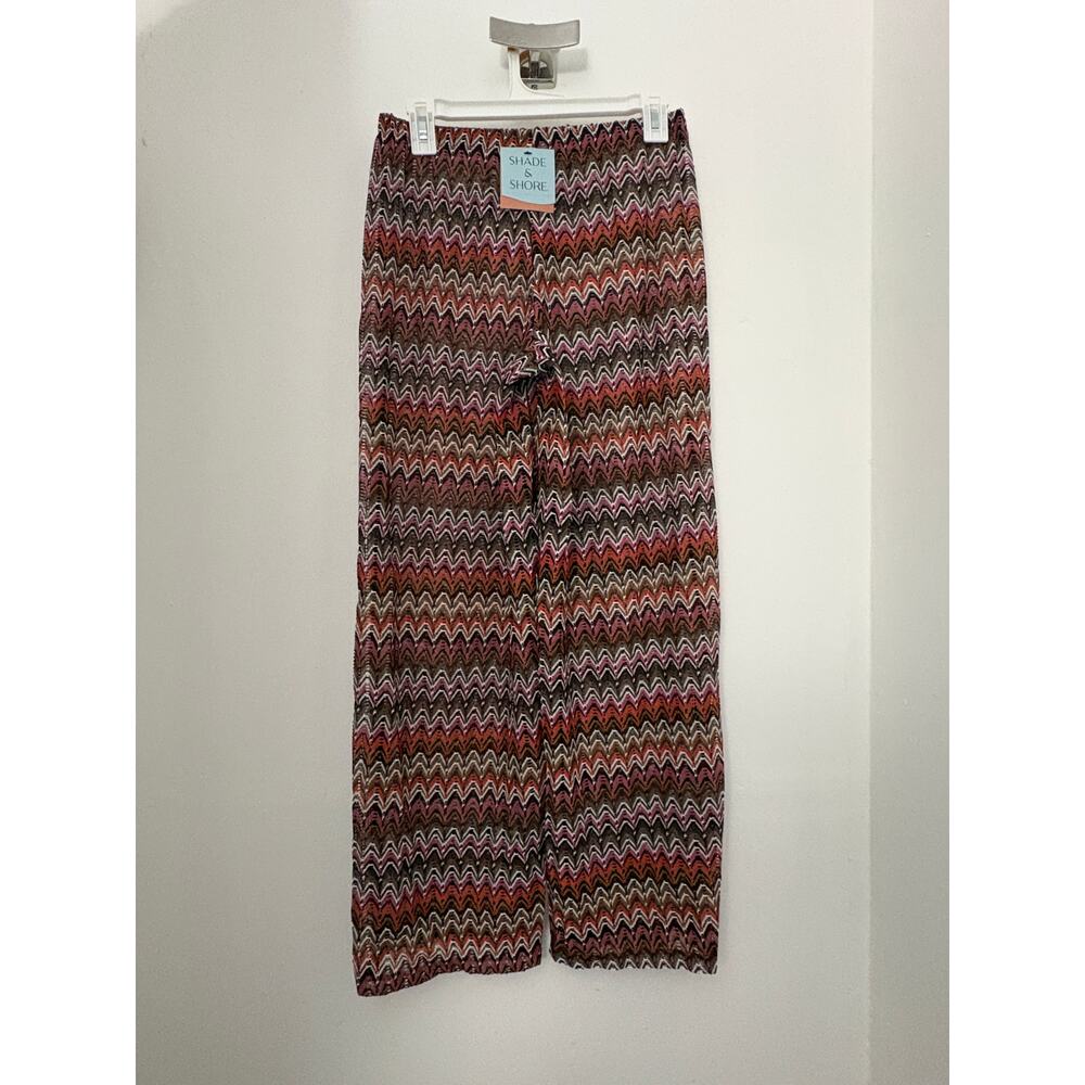 Shade & Shore Multicolor Zigzag Wide Leg Pants Size S (4-6) NWT